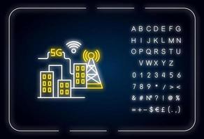 5g Smart City Neonlicht-Symbol vektor