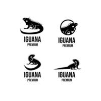 set samling iguana logotyp ikon design illustration vektor