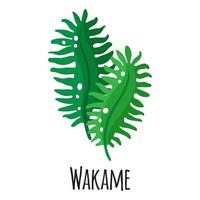 Wakame Superfood Algen für Vorlagenbauernmarkt, Verpackung. vektor