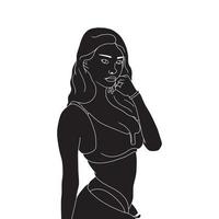 Silhouette - freches erwachsenes Mädchen - Illustration auf weißem Hintergrund vektor