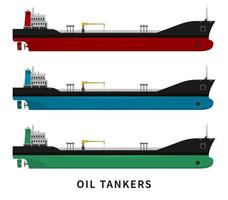 röd grön blå svart oljetankfartygssats vektor