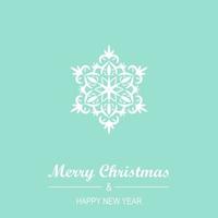 jul och nyår gratulationskortdesign med snöflinga vektor