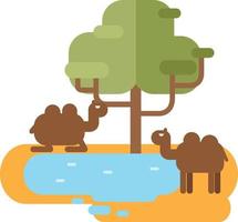 Kamel auf Teich, Abbildung. vektor