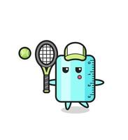Zeichentrickfigur des Herrschers als Tennisspieler vektor