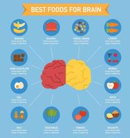 Brain Power Food Infografik, Illustration vektor