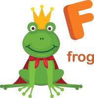 Abbildung isoliert Alphabet Buchstaben f Frosch vektor