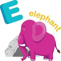 abbildung isoliert alphabet buchstabe e elefant vektor