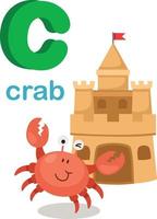 Abbildung isoliert Alphabet Buchstaben c crab.vector vektor