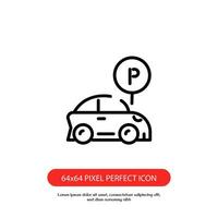 Auto Parkplatz Bereich Symbol Gliederung Pixel perfekt Vektor Design. gut zum Webseite