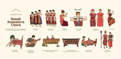 isoliert Batak Norden Sumatera Indonesien Kultur Illustration vektor