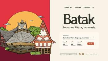 Batak Illustration Design Layout Vorlage Hintergrund vektor