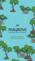 Mangrove Illustration Design Layout Idee Vorlage vektor