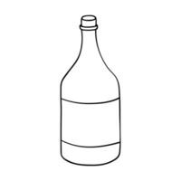 Hand gezeichnet Alkohol Flasche Illustration. Alkohol trinken Clip Art im Gekritzel Stil. Single Element zum Design vektor