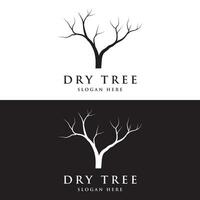 död- träd silhuett logotyp mall design med torr grenar. vektor
