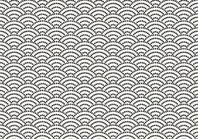 vågrätt och vertikalt repeterbar svartvit sömlös japansk årgång mönster på en vit bakgrund. vektor illustration.