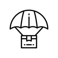 Fallschirm Linie Symbol. Vektor Symbol zum Ihre Webseite, Handy, Mobiltelefon, Präsentation, und Logo Design.