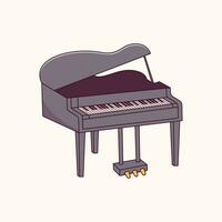 stor piano, klassisk stor piano illustration, musik instrument vektor