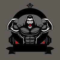 Gorilla Fitnessstudio Logo vektor