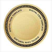 Digital Münze Vorlage Gold. golden Krypto Zeichen Vektor Illustration