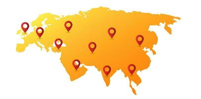 Russland Karte Stift Ort Vektor Illustration