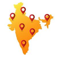 Indien Karta stift plats vektor illustration