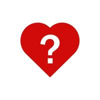 Herz Frage Kennzeichen Symbol. rot Gesundheit Blut Druck Zeichen vektor