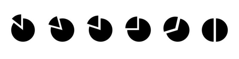 info grafisk, uppsättning av cirkel paj Diagram 15 till 100 procentsats, vektor