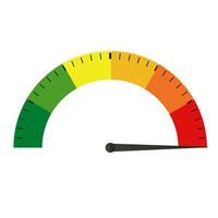 Indikator mit schwarz Abteilungen und farbig Markierungen. Messung Spur mit wählen zeigen positiv Grün und Negativ rot Druck mit Instrumententafel Vektor Tachometer