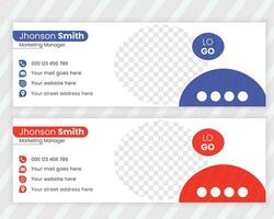 minimalistisch Geschäft Email Unterschrift Design Vorlage oder Email Fusszeile und persönlich Sozial Medien Startseite Design vektor