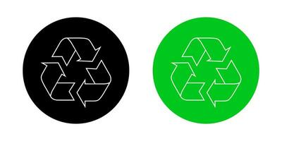 Recycling, recyceln Linie Symbol Vektor im Kreis