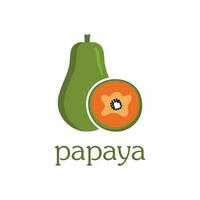 färsk papaya frukt logotyp mall vektor illustration