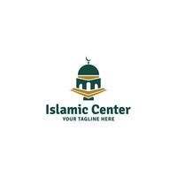 islamic kunskap bok med moské logotyp mall, moské logotyp design vektor mall, design vektor, mall, begrepp design, kreativ symbol, ikon