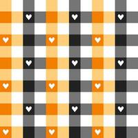 Halloween Plaid Muster mit Herz Hintergrund. Plaid Muster Hintergrund. Plaid Hintergrund. nahtlos Muster. zum Hintergrund, Dekoration, Geschenk Verpackung, Gingham Tischdecke, Decke, Schottenstoff. vektor