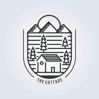 das Wald Hütte Logo Vektor Illustration Vorlage Symbol Symbol Design
