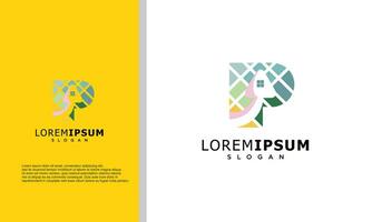 logotyp design av p sid i vektor för konstruktion, Hem, verklig egendom, byggnad, fast egendom. minimal grymt bra trendig professionell logotyp design mall på svart bakgrund.