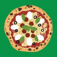 traditionell Pizza eben Illustration vektor