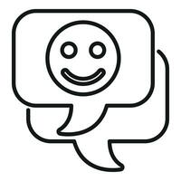 Emoji Nachrichtenübermittlung Symbol Gliederung Vektor. Sozial Medien vektor