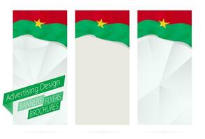 Design von Banner, Flyer, Broschüren mit Flagge von Burkina faso. vektor