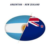 Rugby Wettbewerb Argentinien vs. Neu Neuseeland. Rugby gegen Symbol zum halb Finale. vektor