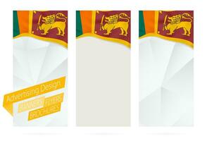Design von Banner, Flyer, Broschüren mit Flagge von sri lanka. vektor