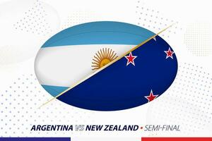 Rugby Halbfinale Spiel zwischen Argentinien und Neu Neuseeland, Konzept zum Rugby Turnier. vektor