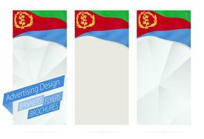 Design von Banner, Flyer, Broschüren mit Flagge von Eritrea. vektor