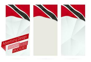 Design von Banner, Flyer, Broschüren mit Flagge von Trinidad und Tobago. vektor