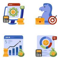 Packung Business- und E-Commerce-Flat-Icons vektor