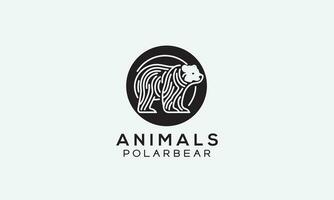 Polar- Bär Vektor Logo Symbol minimalistisch Linie Kunst Design