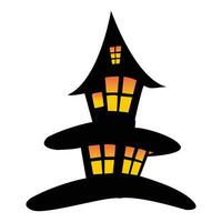 Halloween Haus Symbol Silhouette mit Hut geformt Design vektor