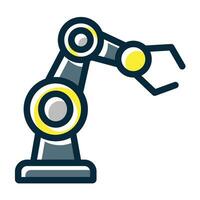 Roboter Arm Vektor dick Linie gefüllt dunkel Farben Symbole zum persönlich und kommerziell verwenden.