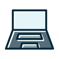 Laptop Vektor dick Linie gefüllt dunkel Farben Symbole zum persönlich und kommerziell verwenden.