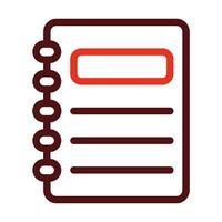 Tagebuch Vektor dick Linie zwei Farbe Symbole zum persönlich und kommerziell verwenden.