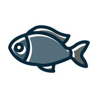 fisk vektor tjock linje fylld mörk färger ikoner för personlig och kommersiell använda sig av.